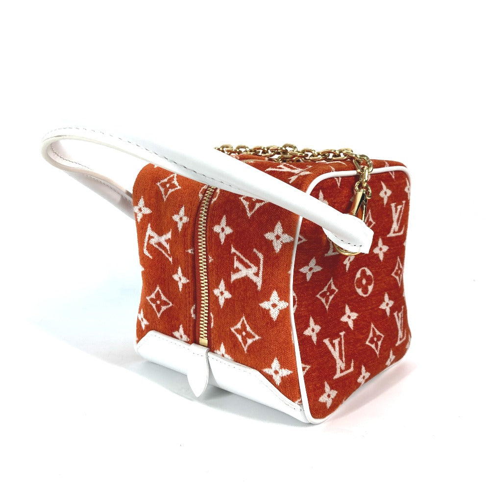LOUIS VUITTON Handbag Velvet, Leather Orange LV Match Square Bag Women