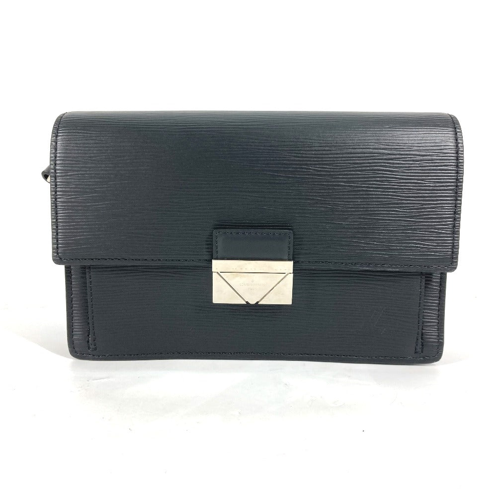 LOUIS VUITTON business bag Epi Leather black Epi Pochette Thames mens