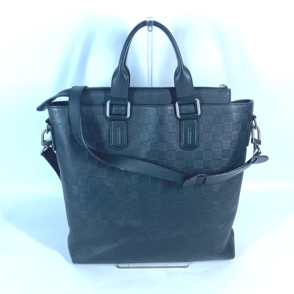 Luxury Women's Tote Bag | LOUIS VUITTON Business bag Damier Anfini Leather black Damier Anfini Daily Tote mens