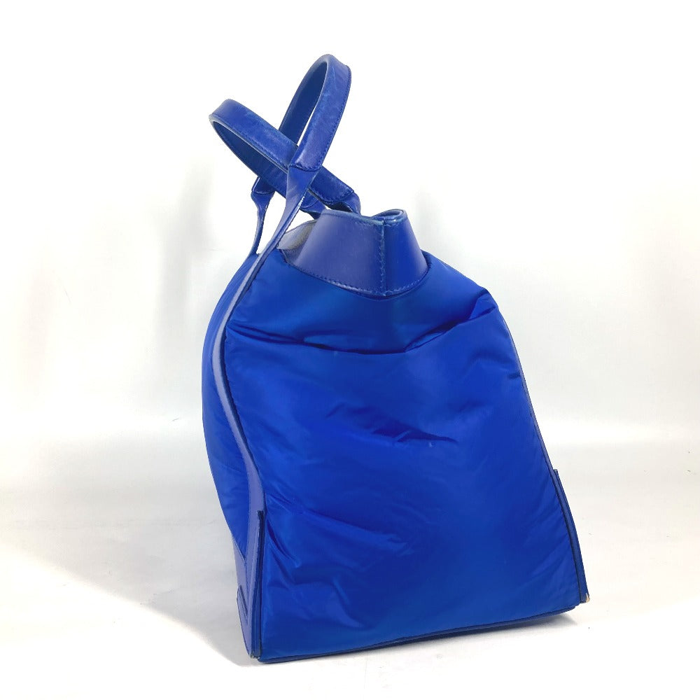 BALENCIAGA Boston Duffel bag 363419 Leather / nylon blue Navy Cabas M unisex(Unisex)