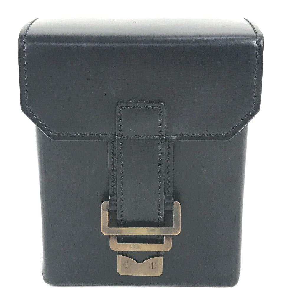 LOUIS VUITTON Pouch leather black Liege line Pister