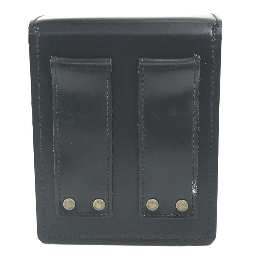 LOUIS VUITTON Pouch leather black Liege line Pister