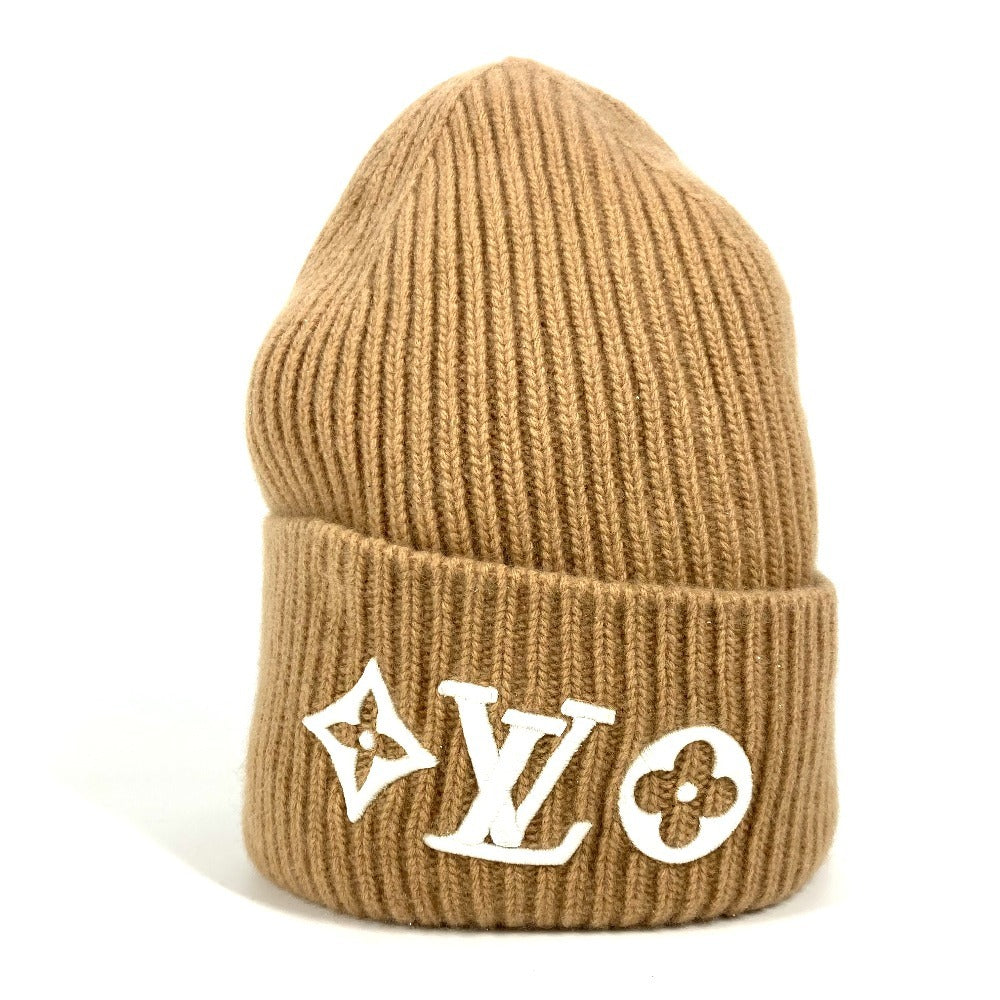 LOUIS VUITTON Knit hat wool beige Bonnet LV Headline