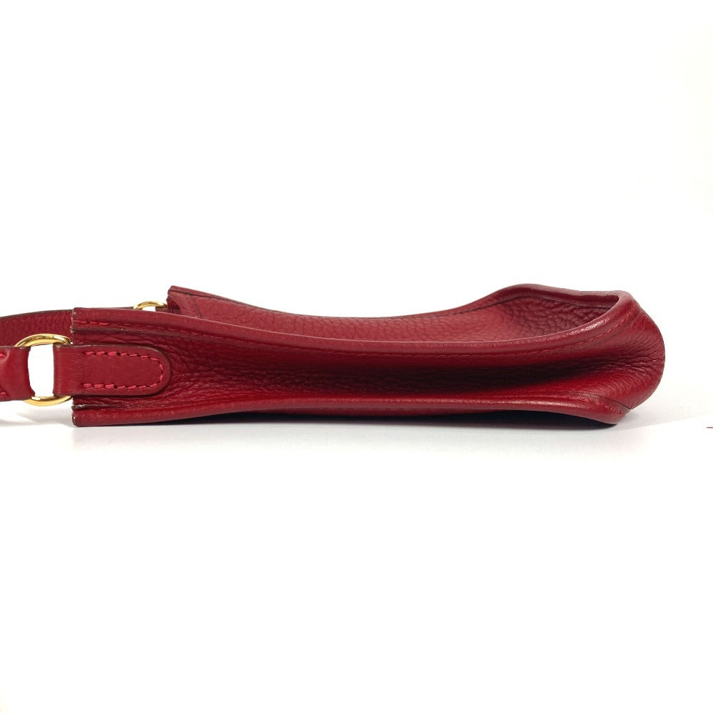 HERMES Shoulder Bag Taurillon Clemence Red Evelyn TPM Women
