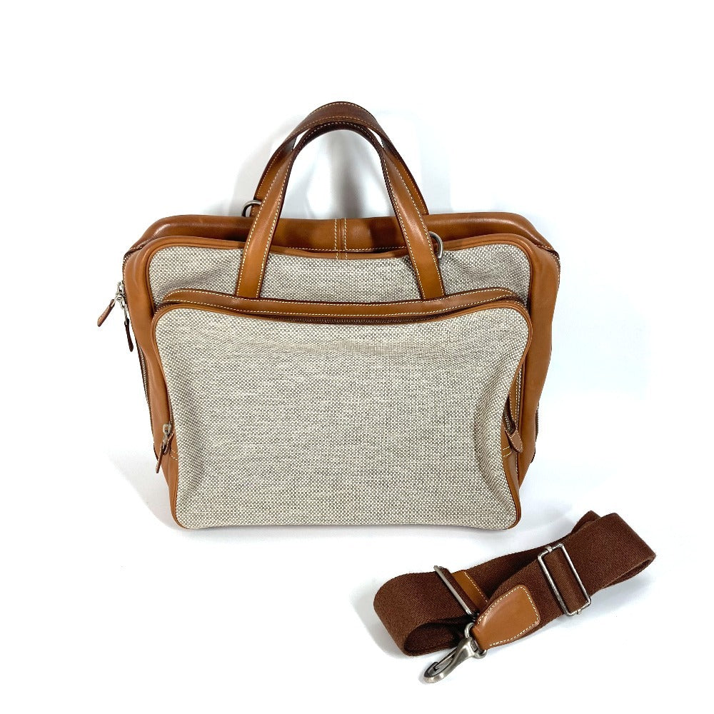 HERMES Business bag , Toile H Technique x Barenia Brown bag Currysh Express unisex(Unisex)