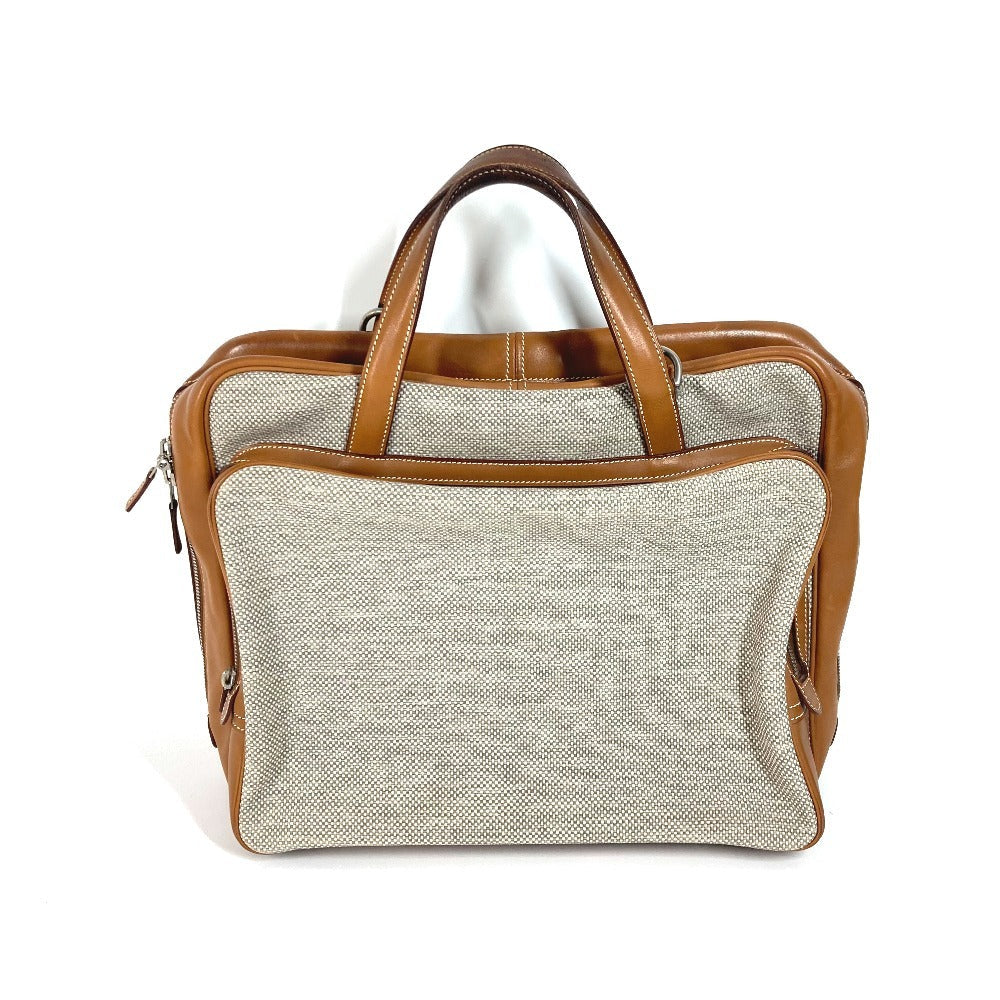 HERMES Business bag , Toile H Technique x Barenia Brown bag Currysh Express unisex(Unisex)