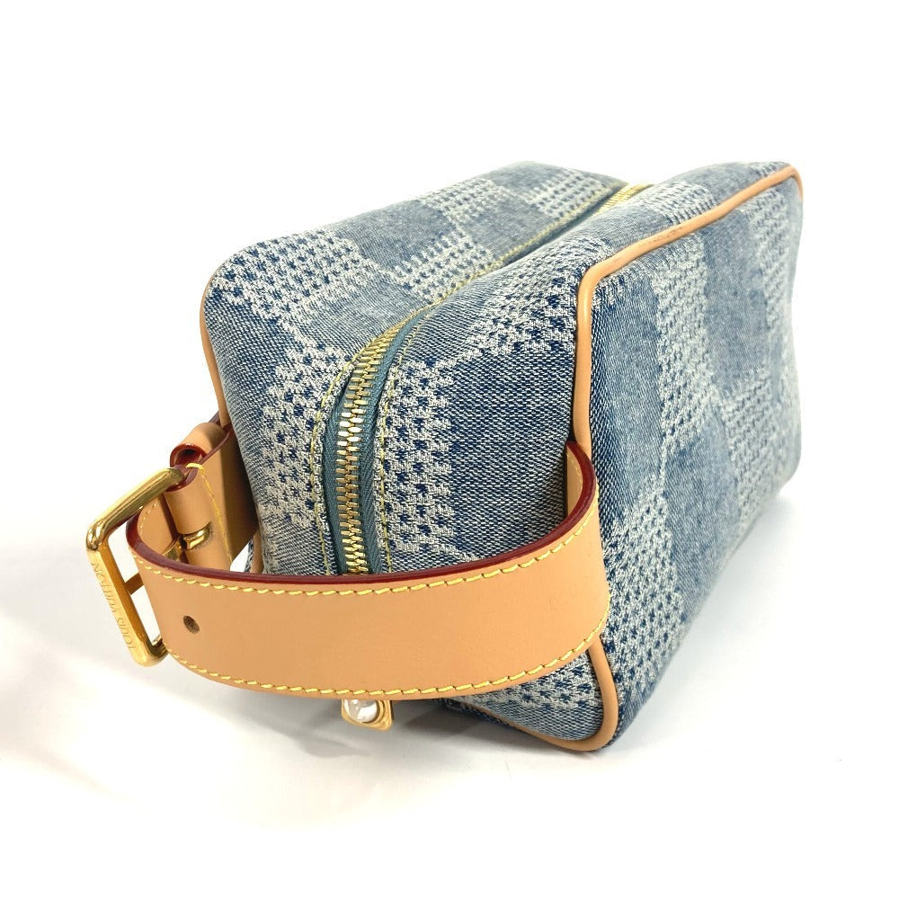 LOUIS VUITTON business bag denim blue Damier Denim Rocker Dopp Kit