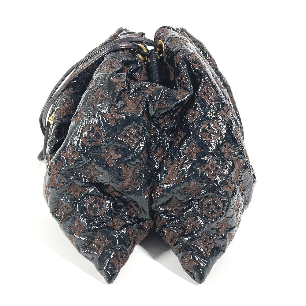 LOUIS VUITTON Shoulder Bag Leather/Canvas, Plastics black Monogram Elvinyl Squeeze