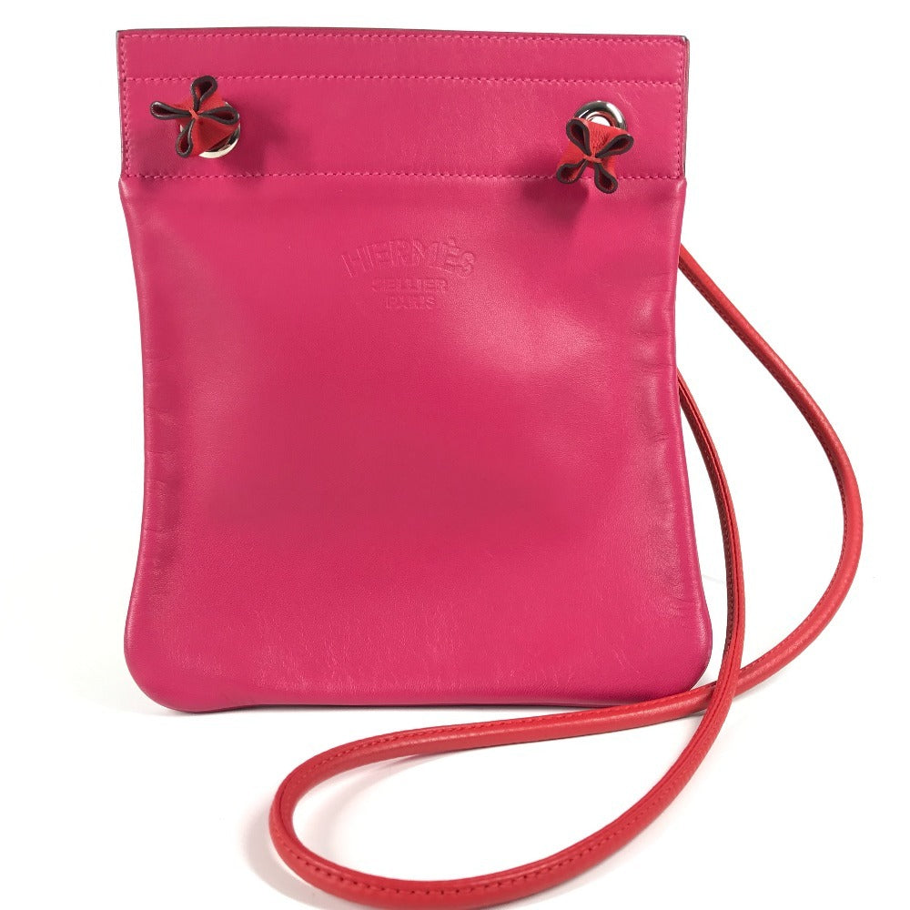 HERMES Shoulder Bag leather pink By color Sac Aline Mini