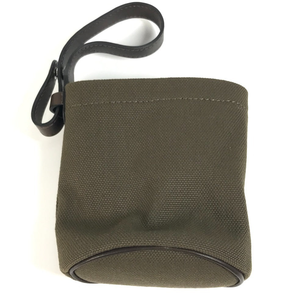 HERMES Pouch Leather / coated canvas khaki Dog Treat Pouch