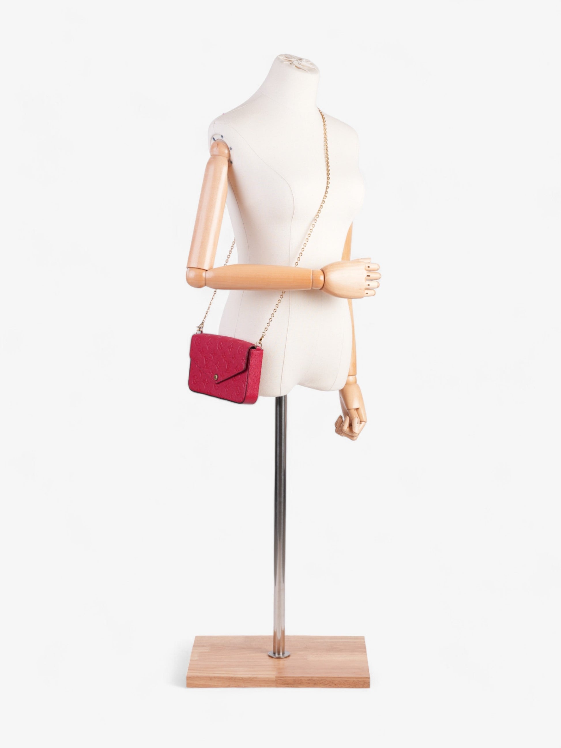 Louis Vuitton Pochette Felicie Red Monogram Empreinte Leather