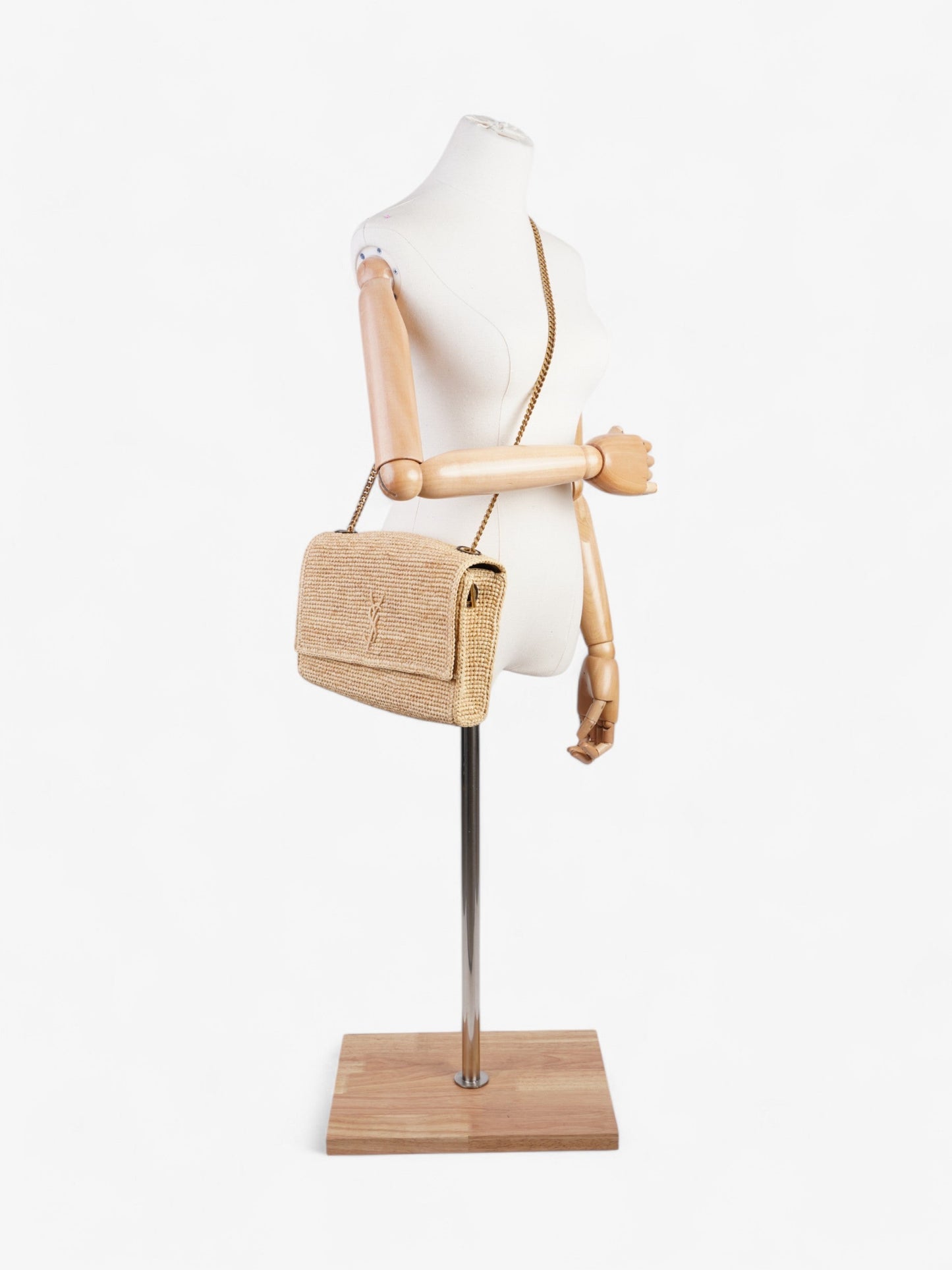 Saint Laurent Kate Natural Raffia Medium