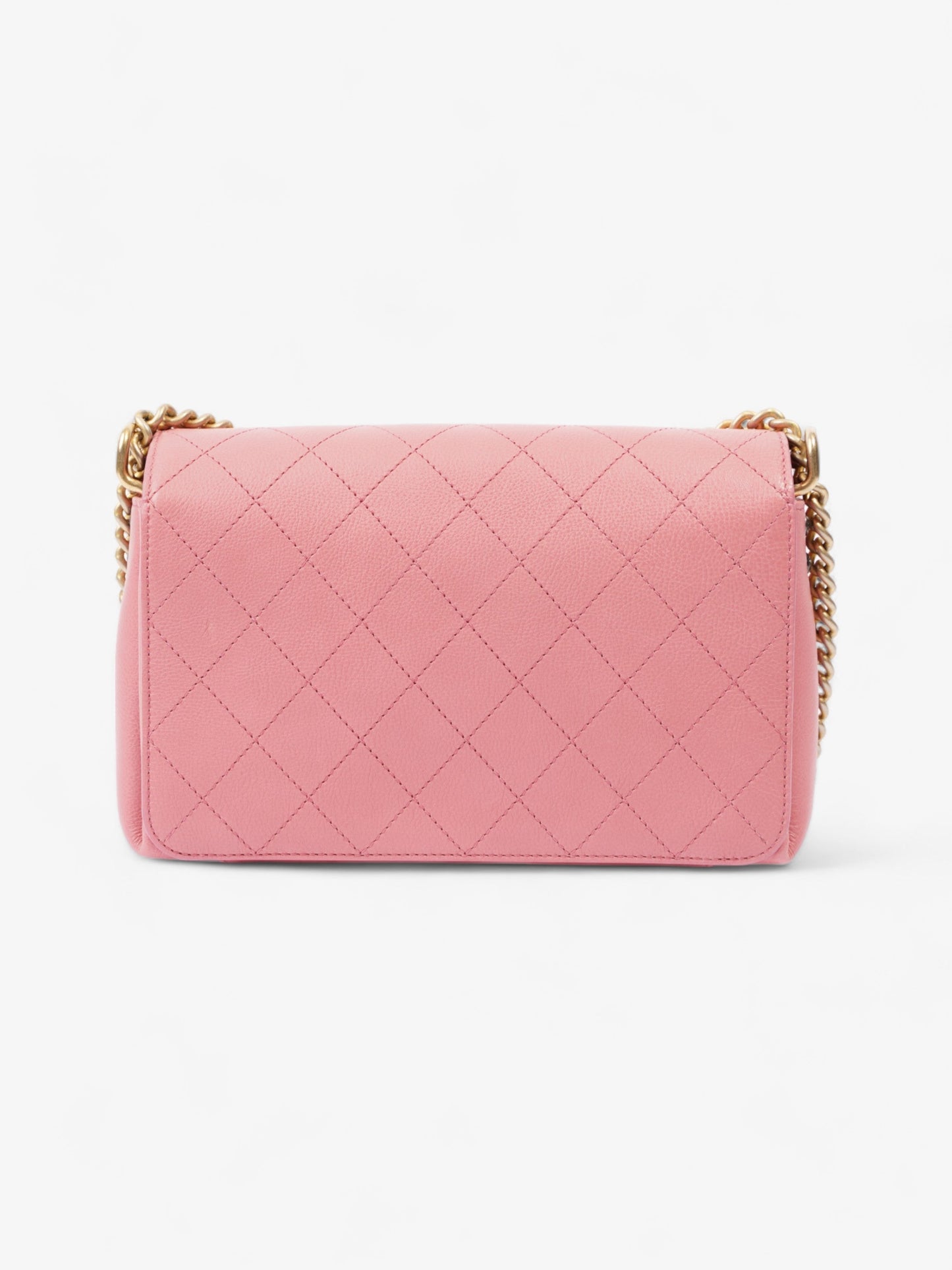 Chanel Quilted Crossbody Bag Pink Calfskin Leather
