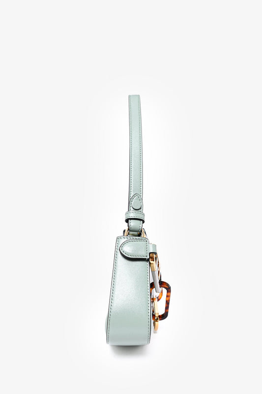 Fendi Mint Green Leather 'O'Lock Swing' Shoulder Bag