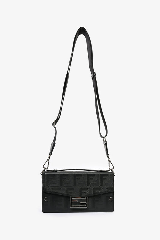 Fendi Black Leather Baguette Soft Trunk Crossbody