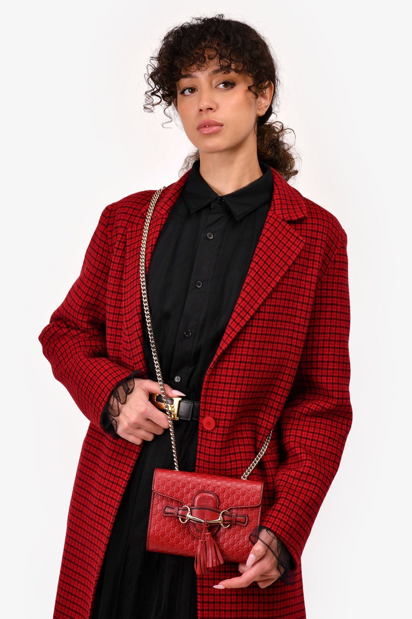 Gucci Red Microguccisima Mini Emily Shoulder Bag