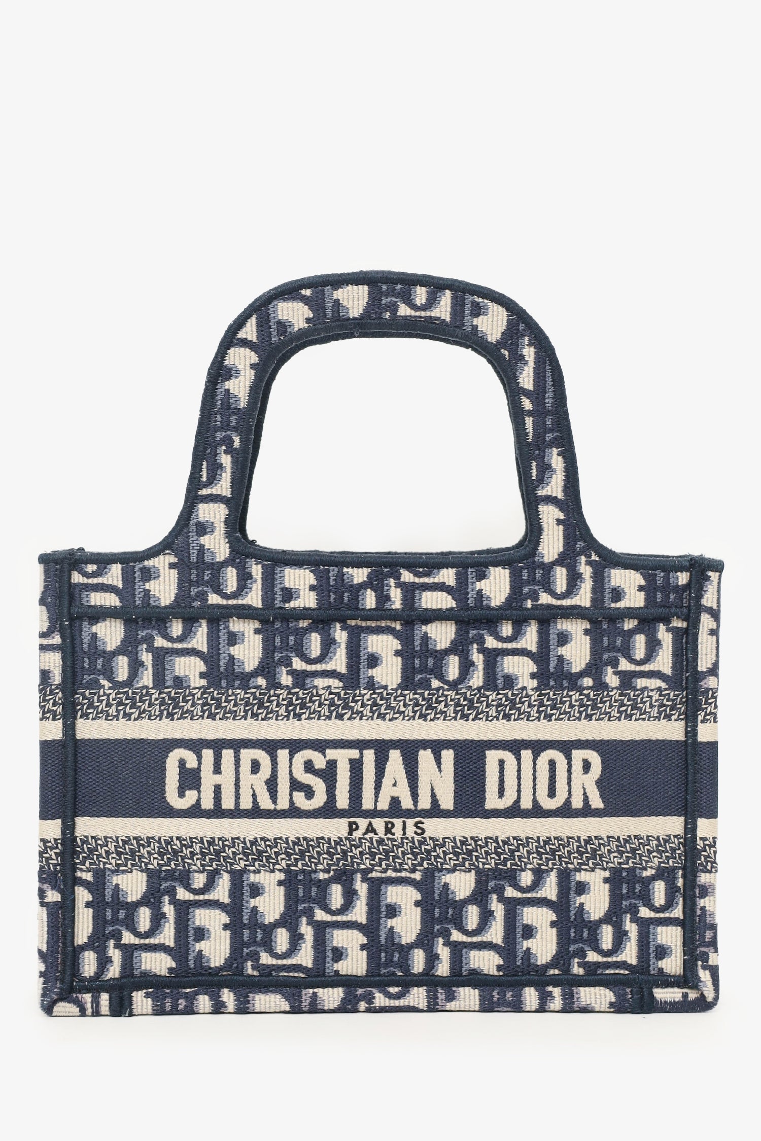 Christian Dior 2020 Navy Oblique Mini Book Tote
