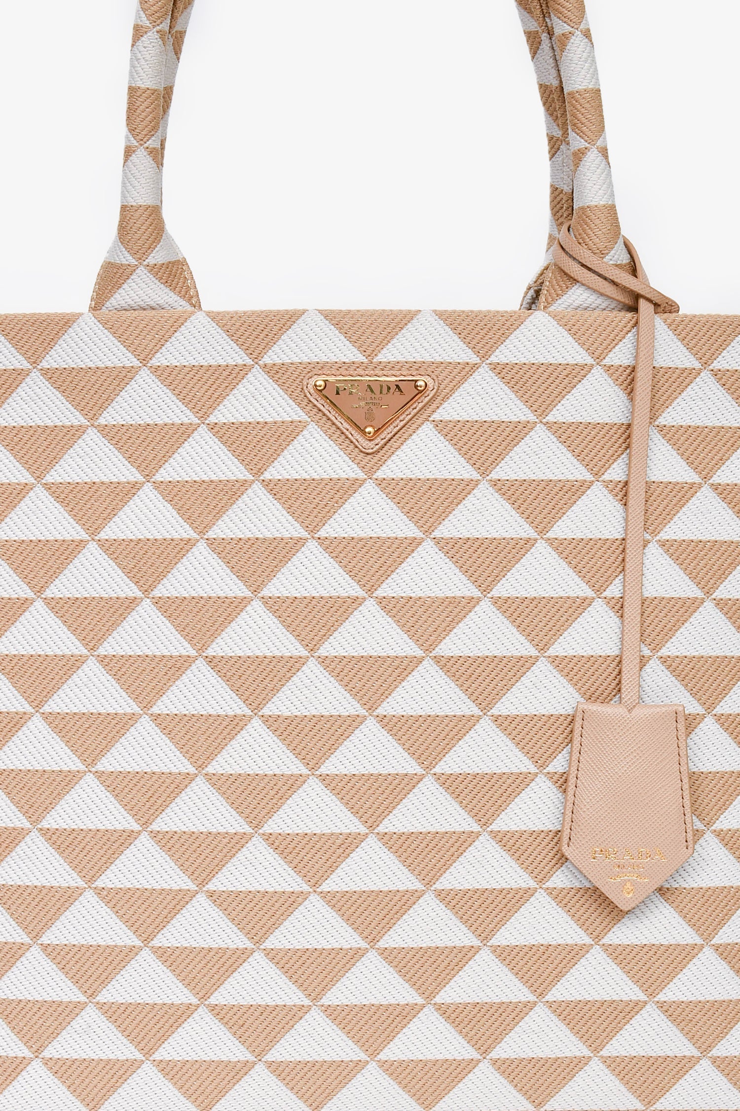 Prada Yellow/White Woven Large Symbole Tote
