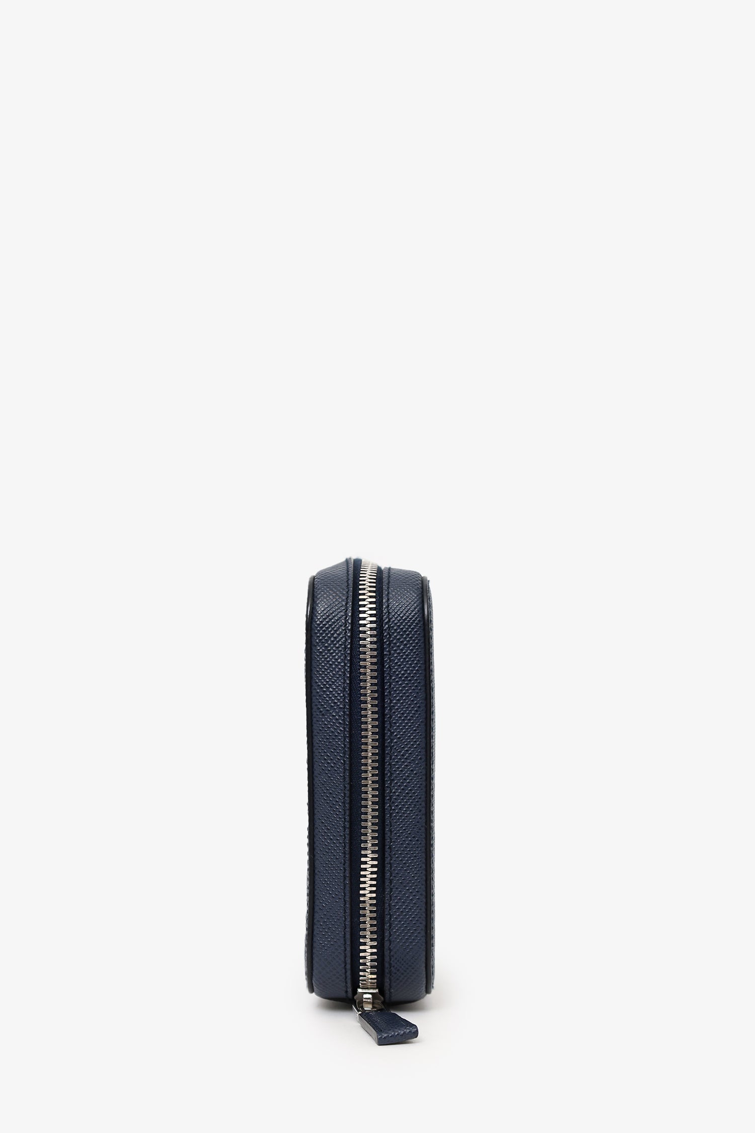 Prada 2021/2 Navy Saffiano Leather Zip Around Clutch Mens