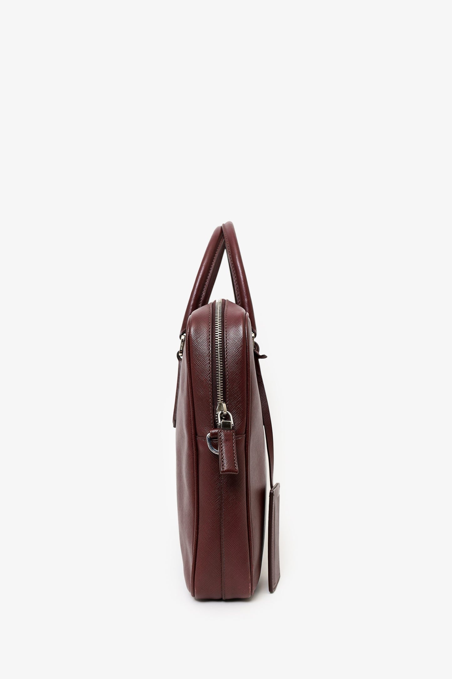 Prada Red Saffiano Leather Lux Briefcase with Strap