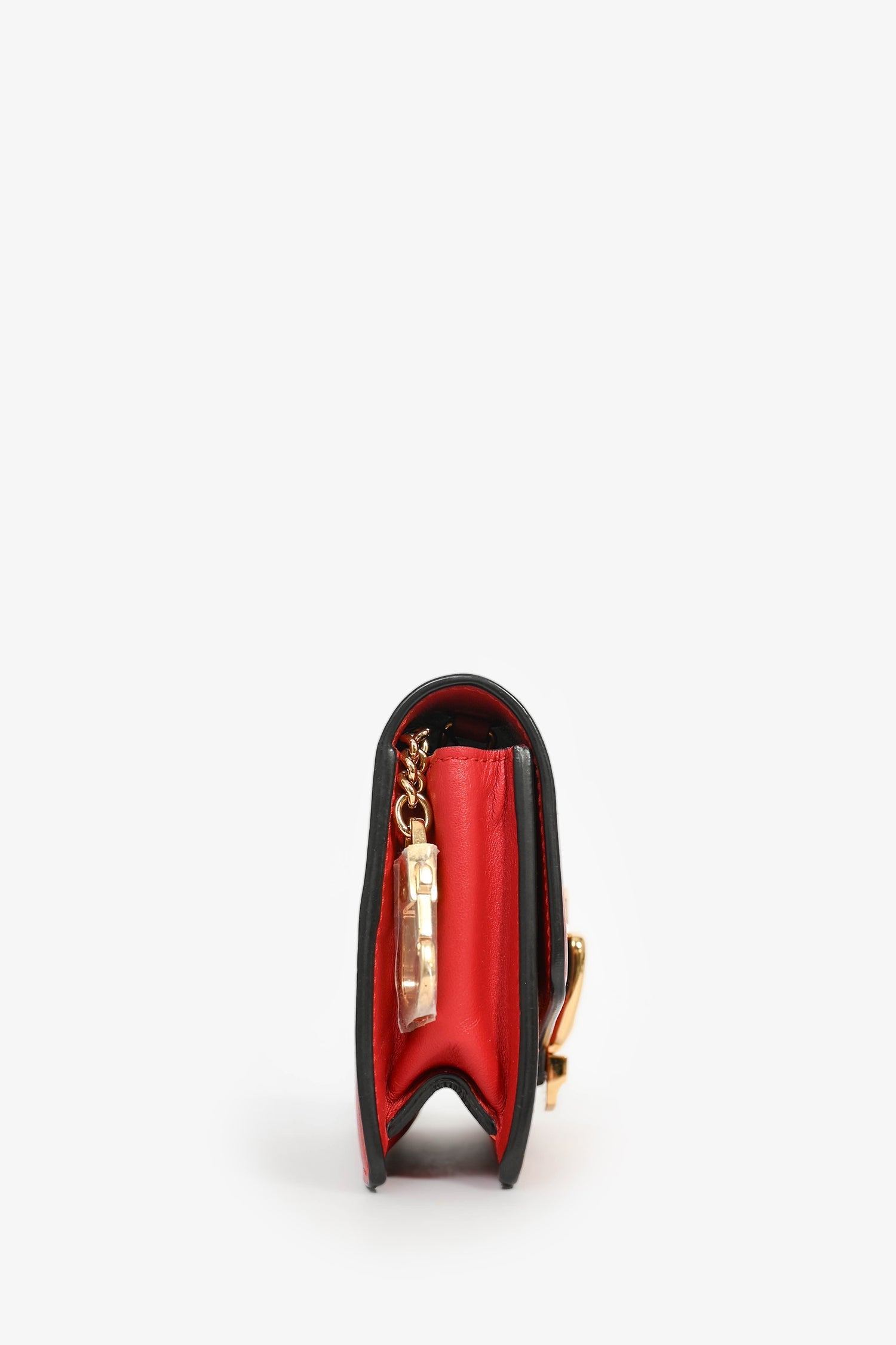 Gucci Red Leather Small Sylvie Bag on Chain