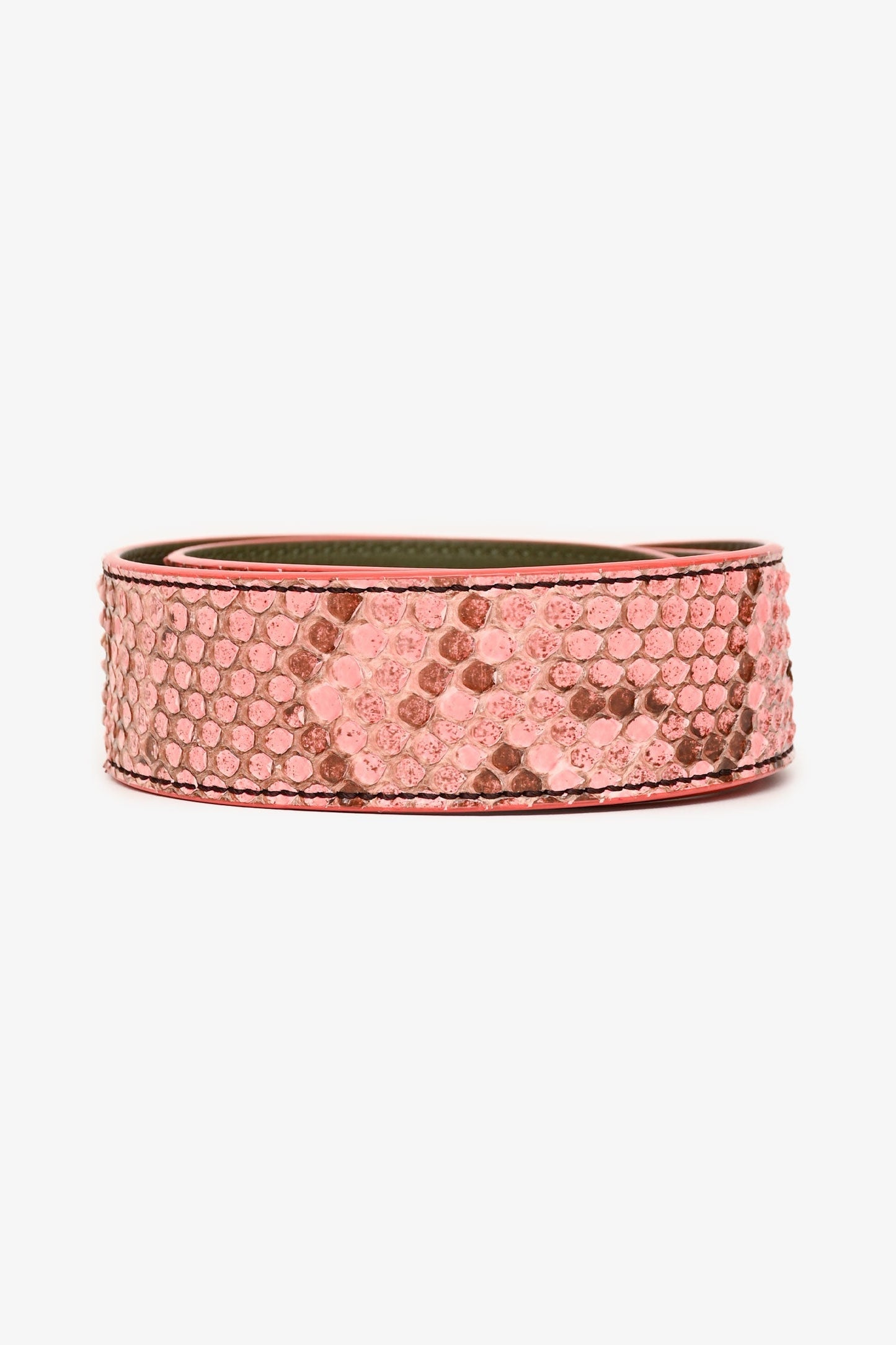 Fendi Orange/Green Python Leather Bag Strap