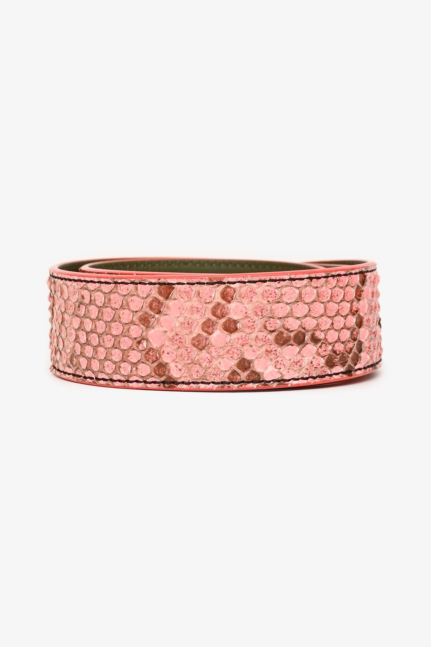 Fendi Orange/Green Python Leather Bag Strap