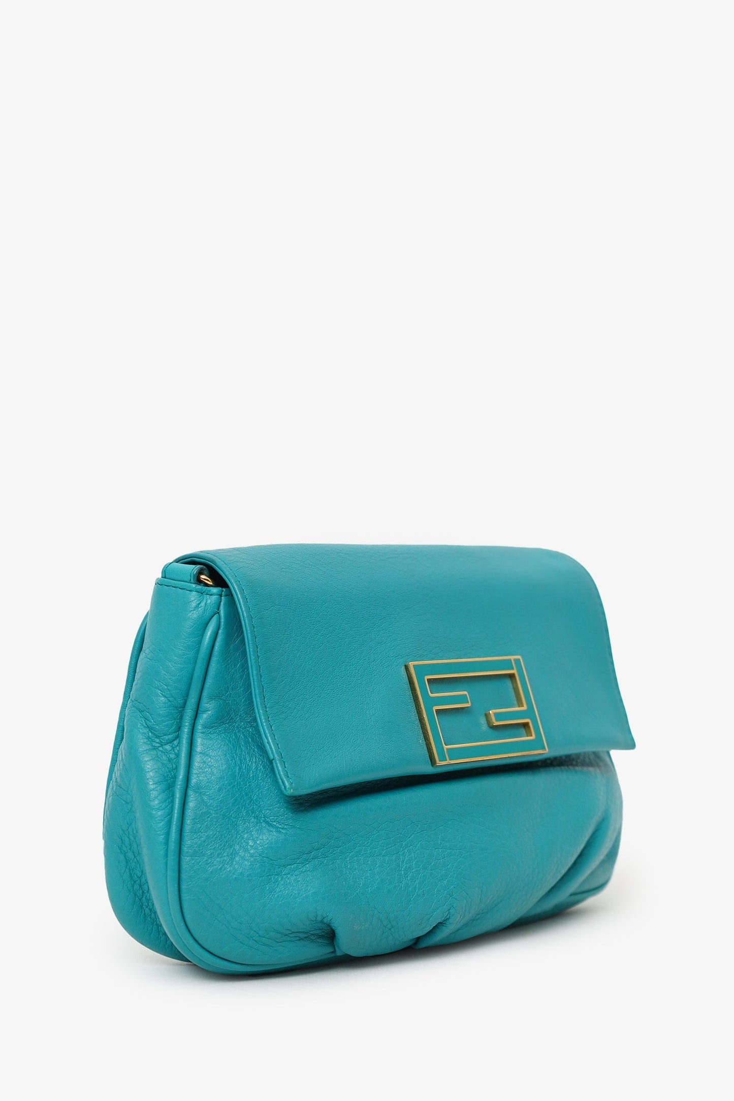 Fendi Blue Leather Fendista Pochette Crossbody Bag