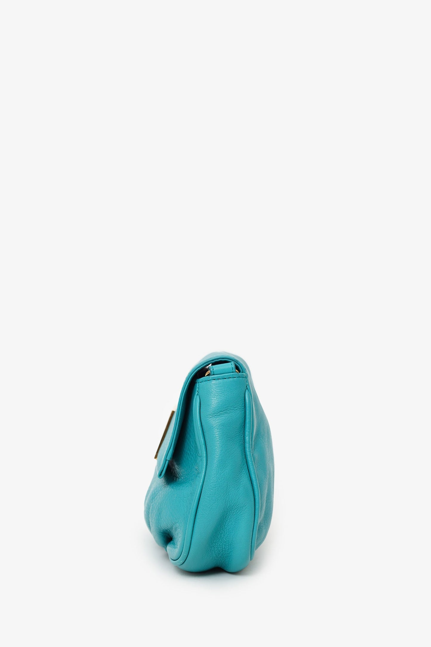 Fendi Blue Leather Fendista Pochette Crossbody Bag
