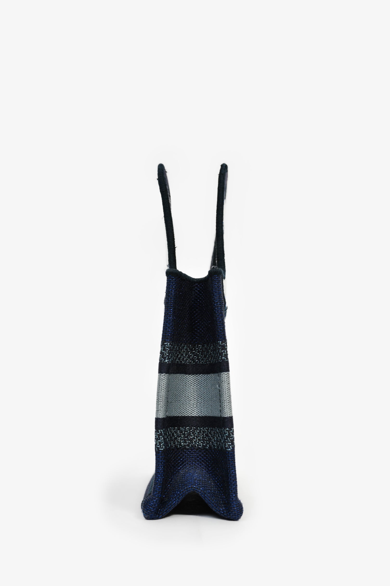Christian Dior Blue Embroidered Canvas Tie-Dye Mini Book Tote