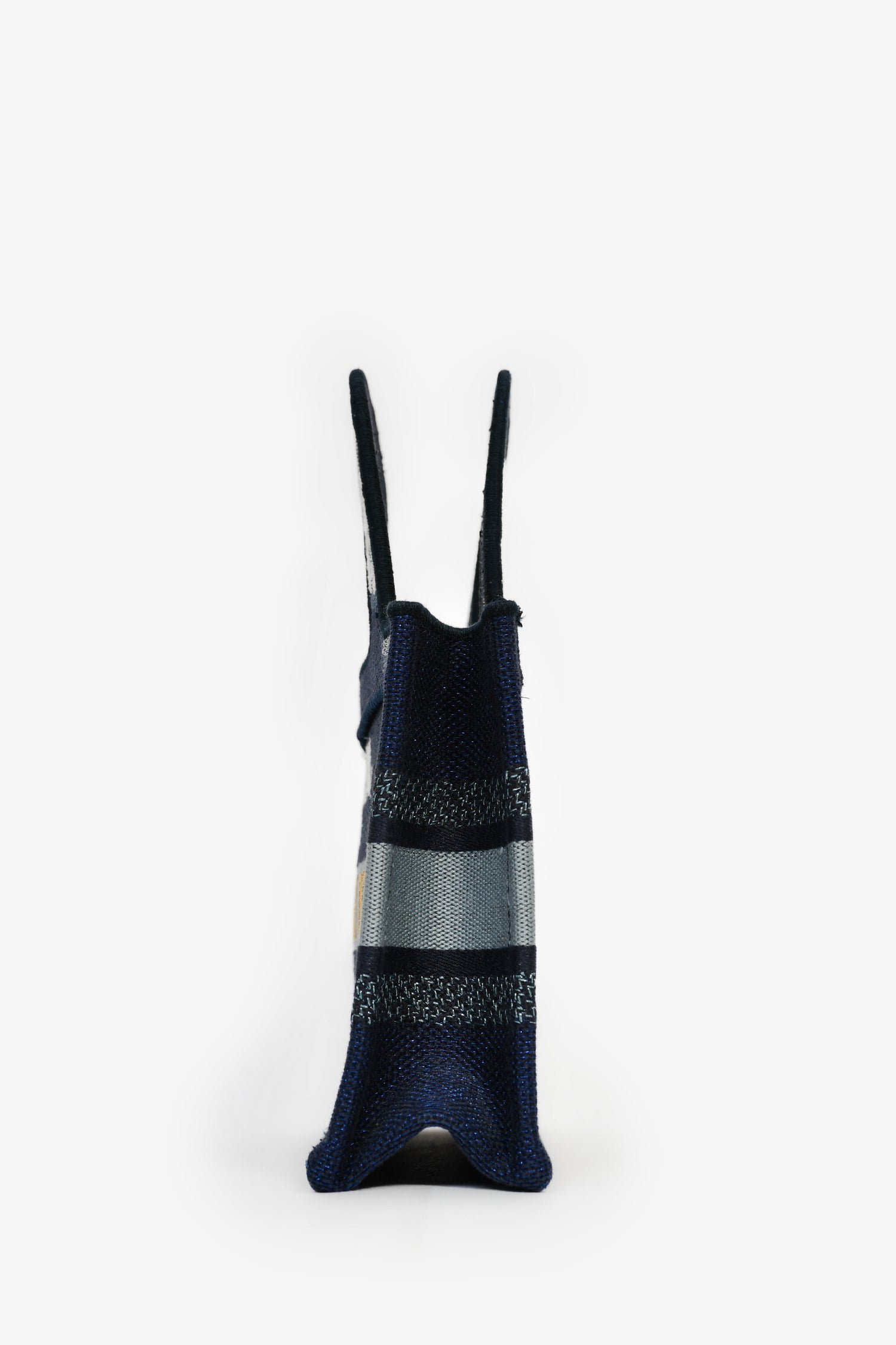 Christian Dior Blue Embroidered Canvas Tie-Dye Mini Book Tote