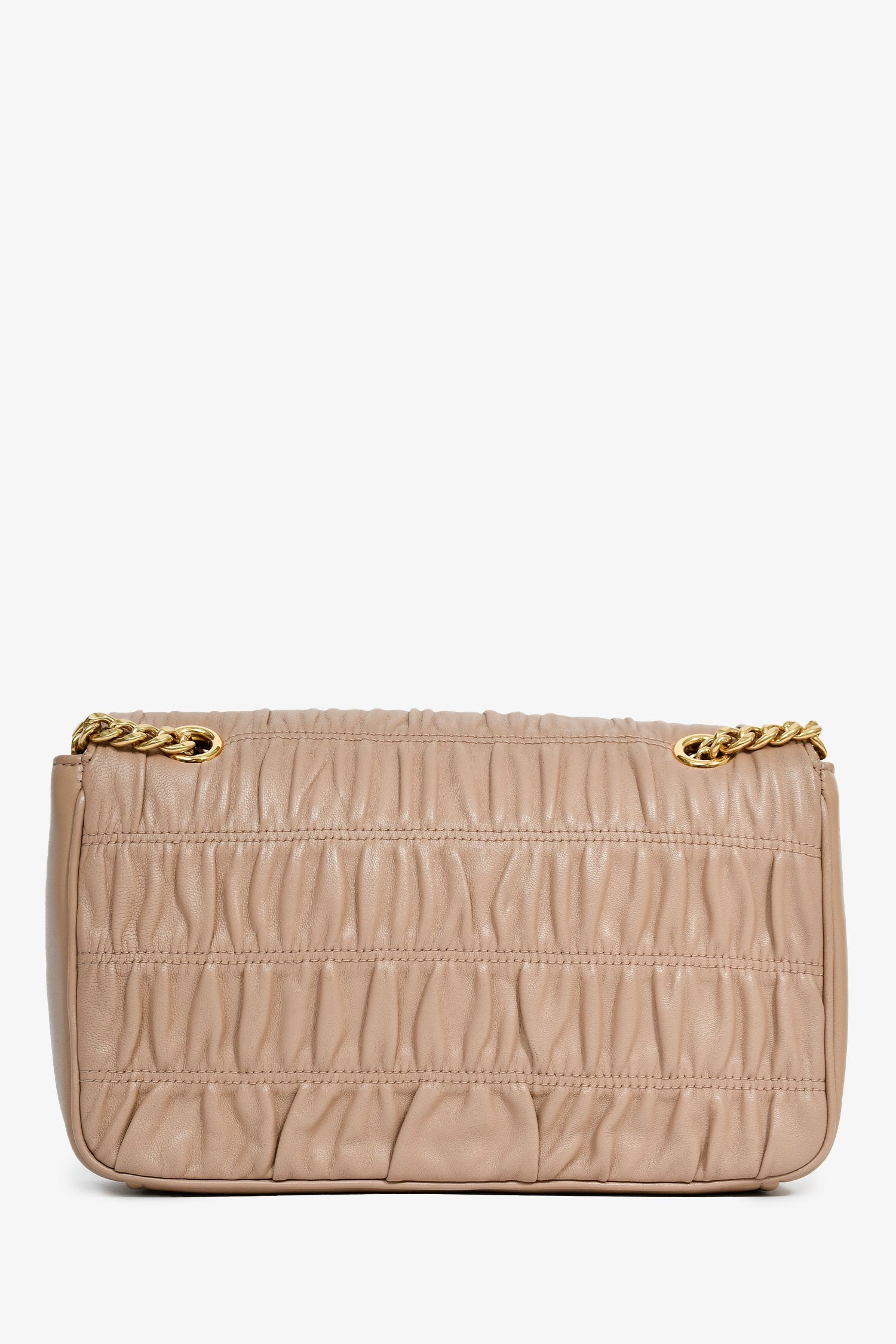Prada Taupe Gaufre Leather Chain Shoulder Bag