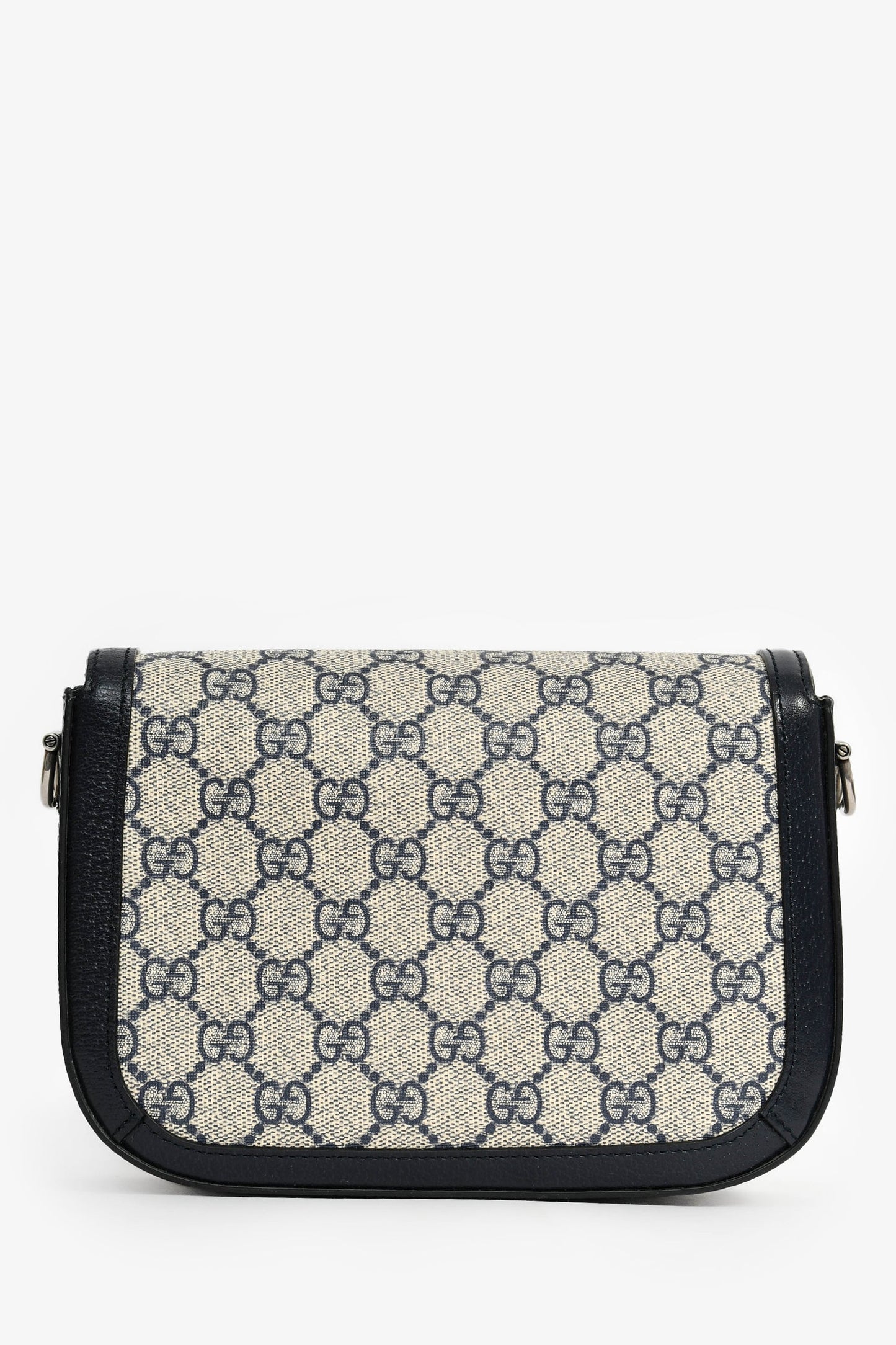 Gucci Navy GG Monogram 'Horsebit 1955' Small Shoulder Bag