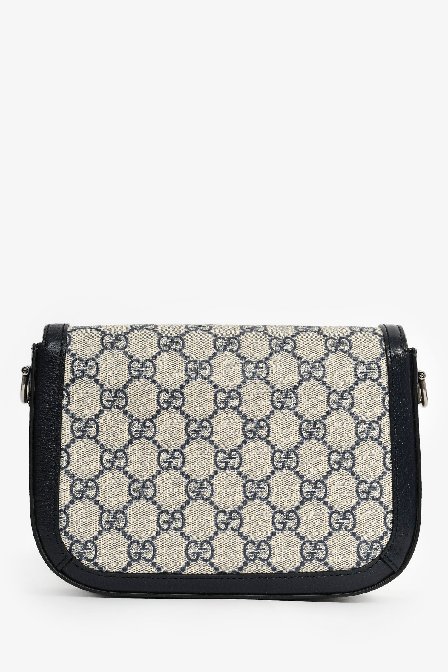 Gucci Navy GG Monogram 'Horsebit 1955' Small Shoulder Bag