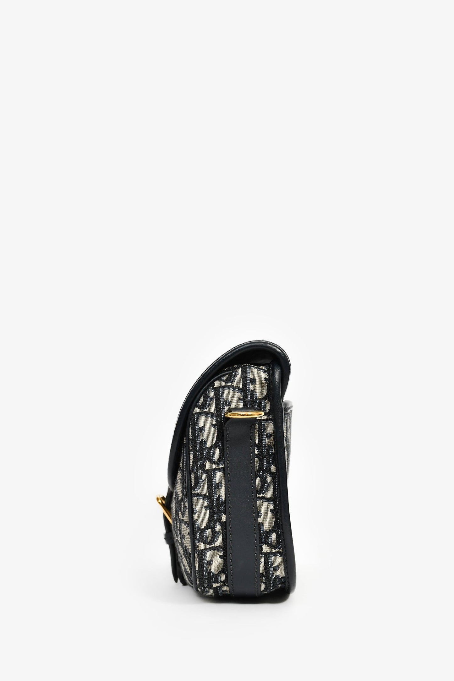 Christian Dior Navy Blue Oblique Jacquard Medium 'Bobby' Crossbody Bag