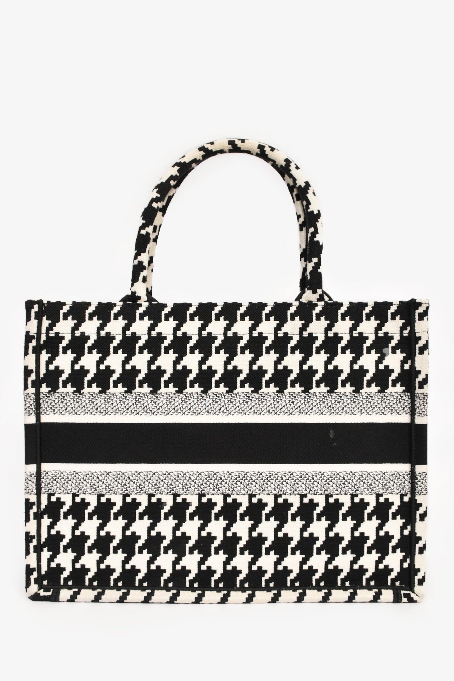 Christian Dior 2021 Black/White Houndstooth Medium Book Tote