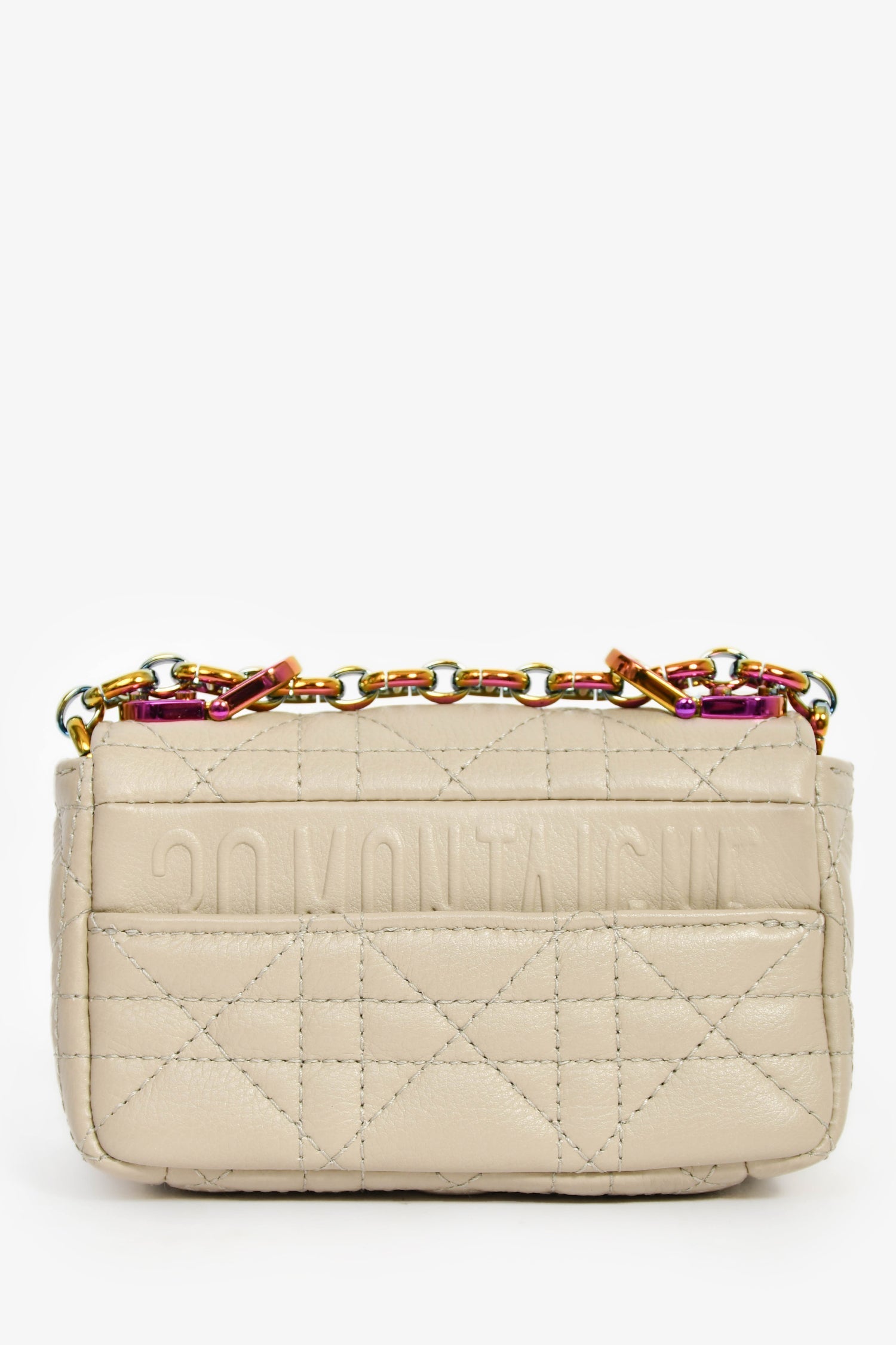 Christian Dior 2022 Grey Cannage Micro Caro Bag
