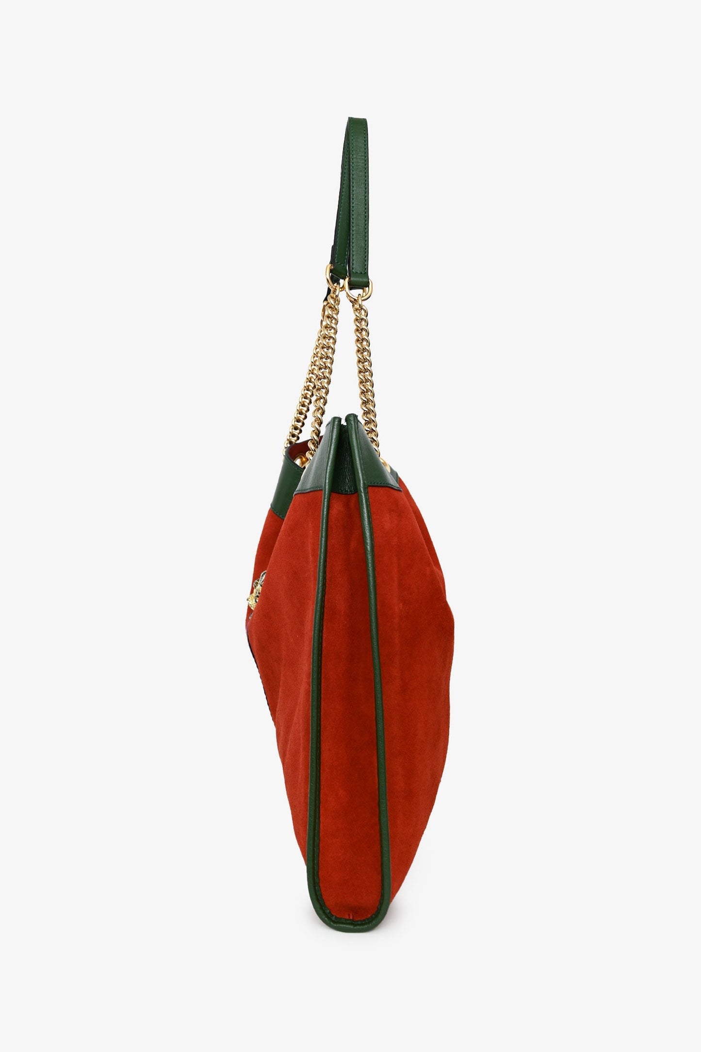 Gucci Red/Green Suede/Leather Rajah Tote Bag