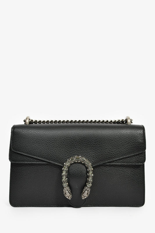 Gucci Black Leather Small Dionysus Shoulder Bag