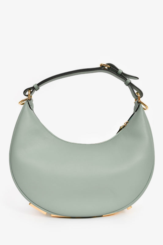 Fendi Blue Leather 'Fendigraphy' Shoulder Bag