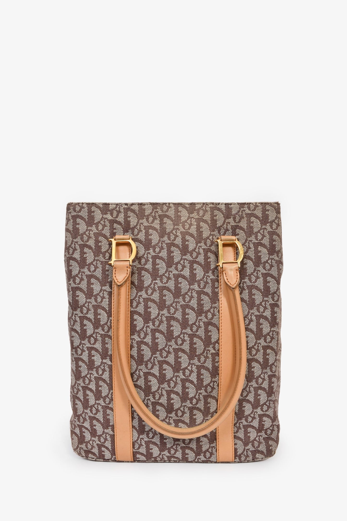 Christian Dior Brown Canvas Oblique Trotter Tote Bag
