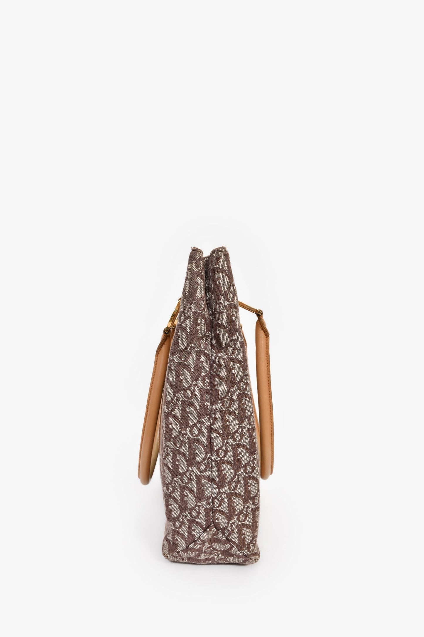 Christian Dior Brown Canvas Oblique Trotter Tote Bag