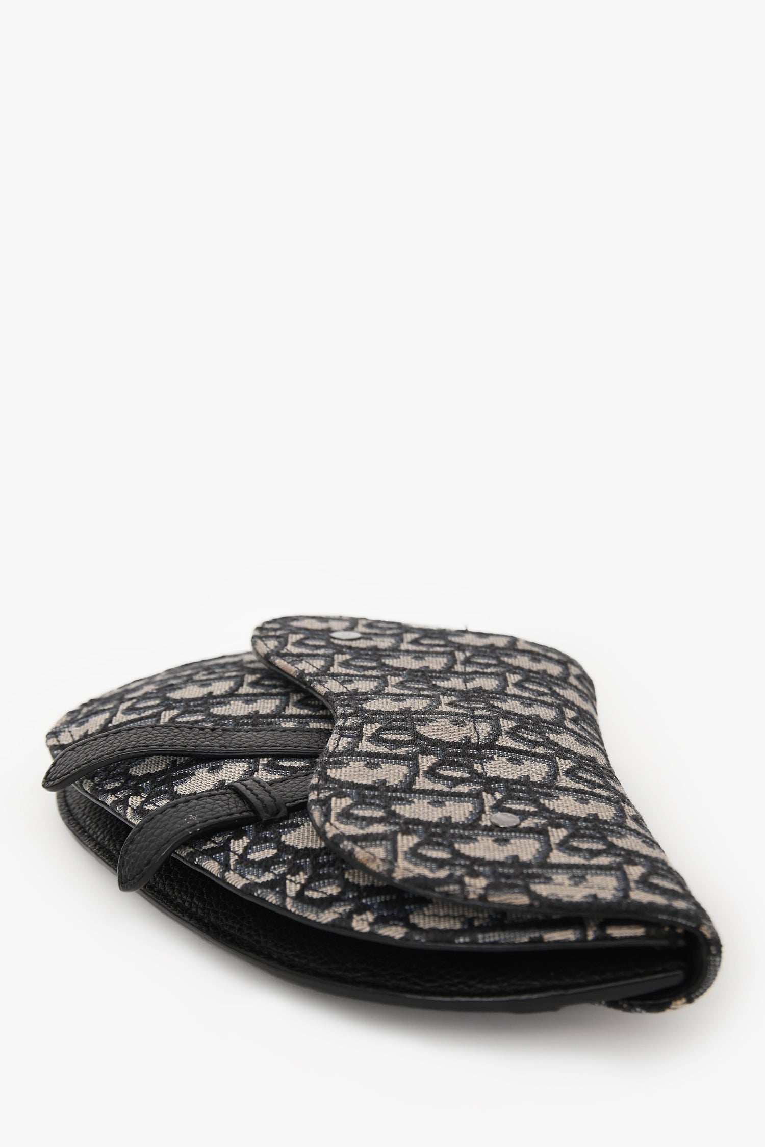 Dior 2020 Beige/Navy Saddle Oblique Belt Bag