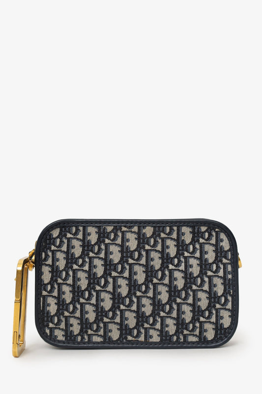 Christian Dior 2019 Blue/Cream Oblique 'Diorquake' Clutch