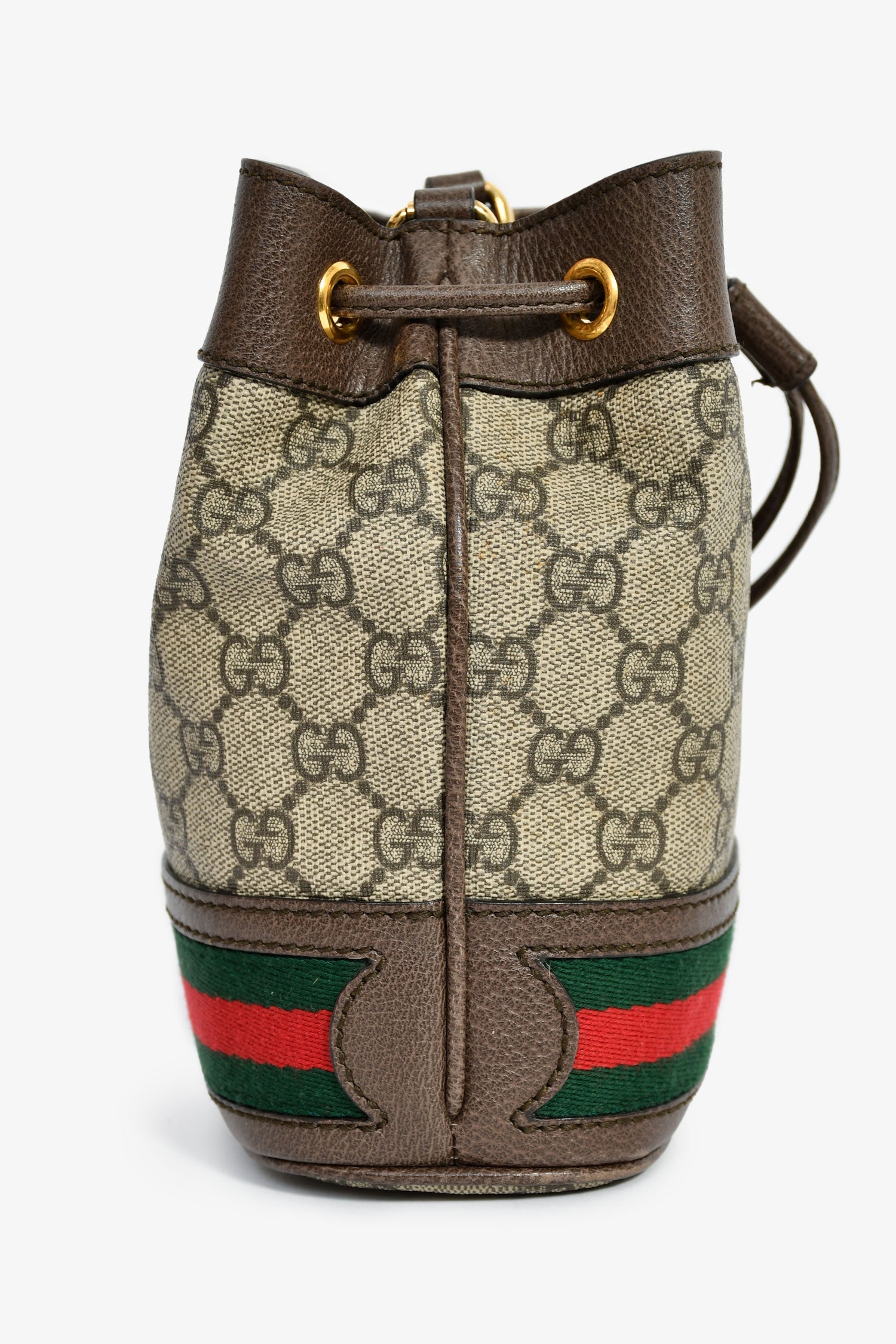 Gucci GG Supreme Web Leather Trim 'Ophidia' Bucket Bag