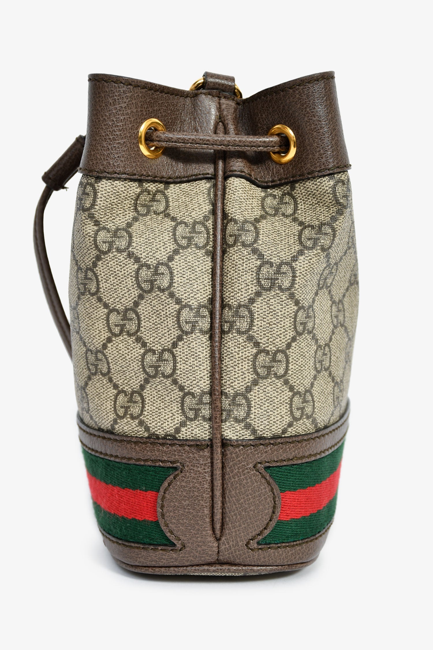 Gucci GG Supreme Web Leather Trim 'Ophidia' Bucket Bag