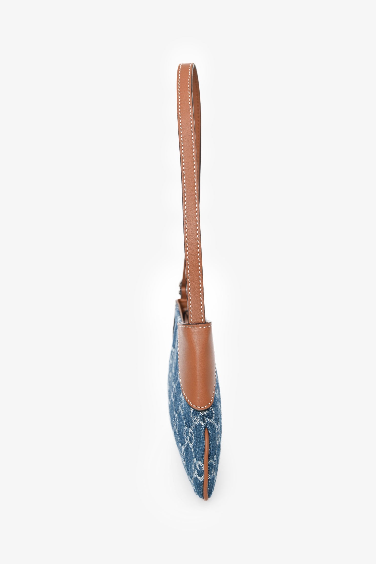 Gucci Blue Monogram Denim Mini Emblem Shoulder Bag