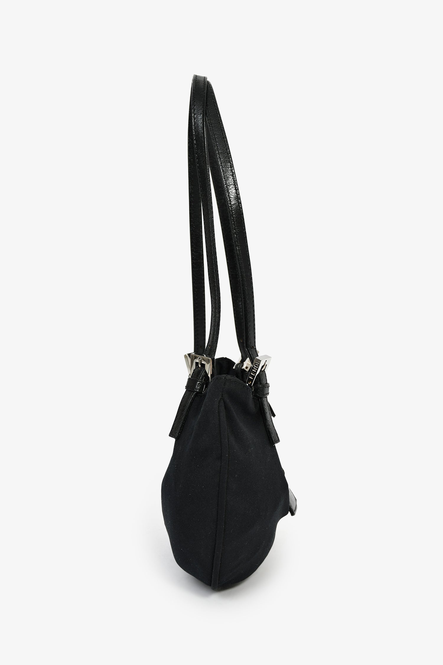 Fendi Black Fabric Mamma Half Moon Shoulder Bag