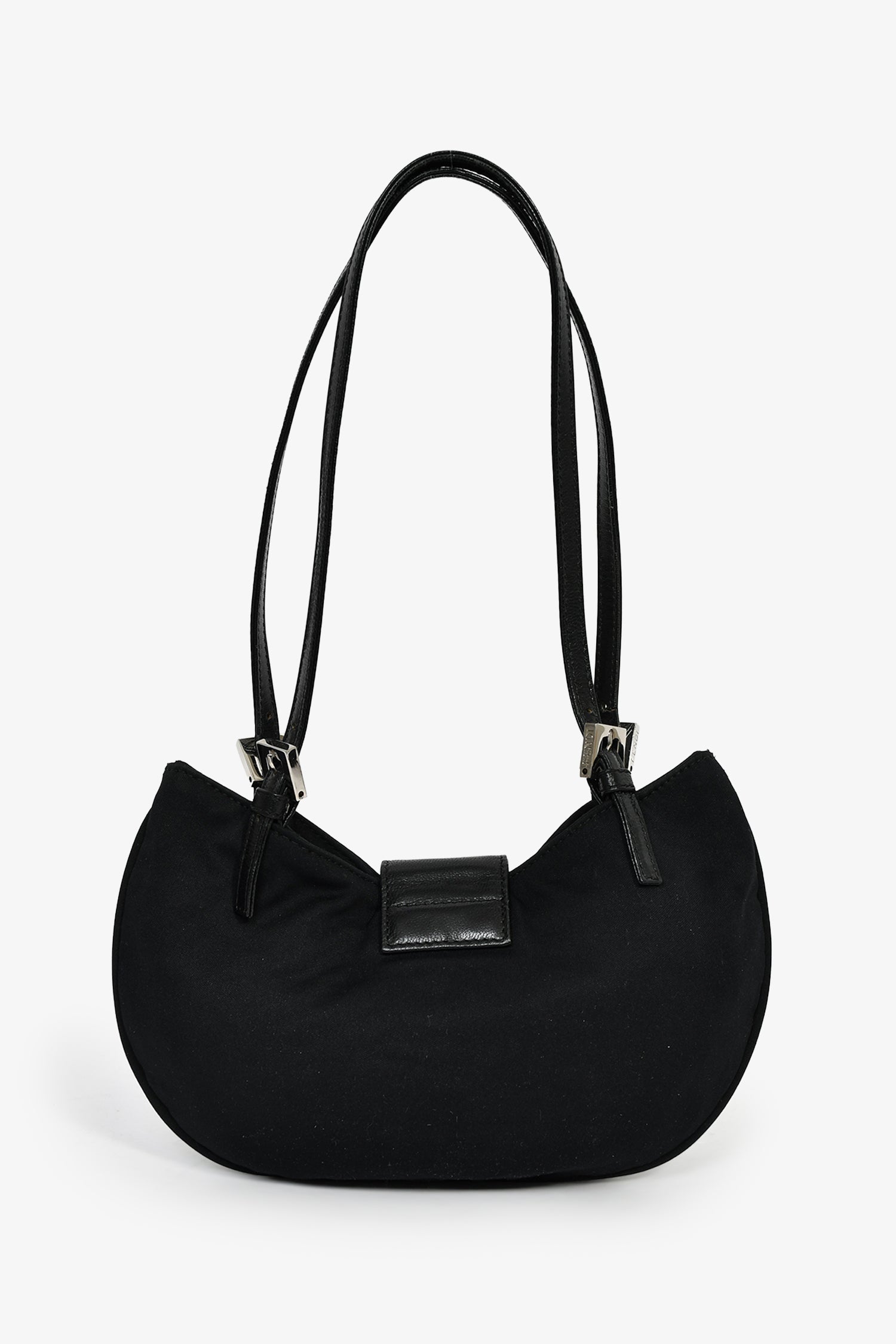 Fendi Black Fabric Mamma Half Moon Shoulder Bag