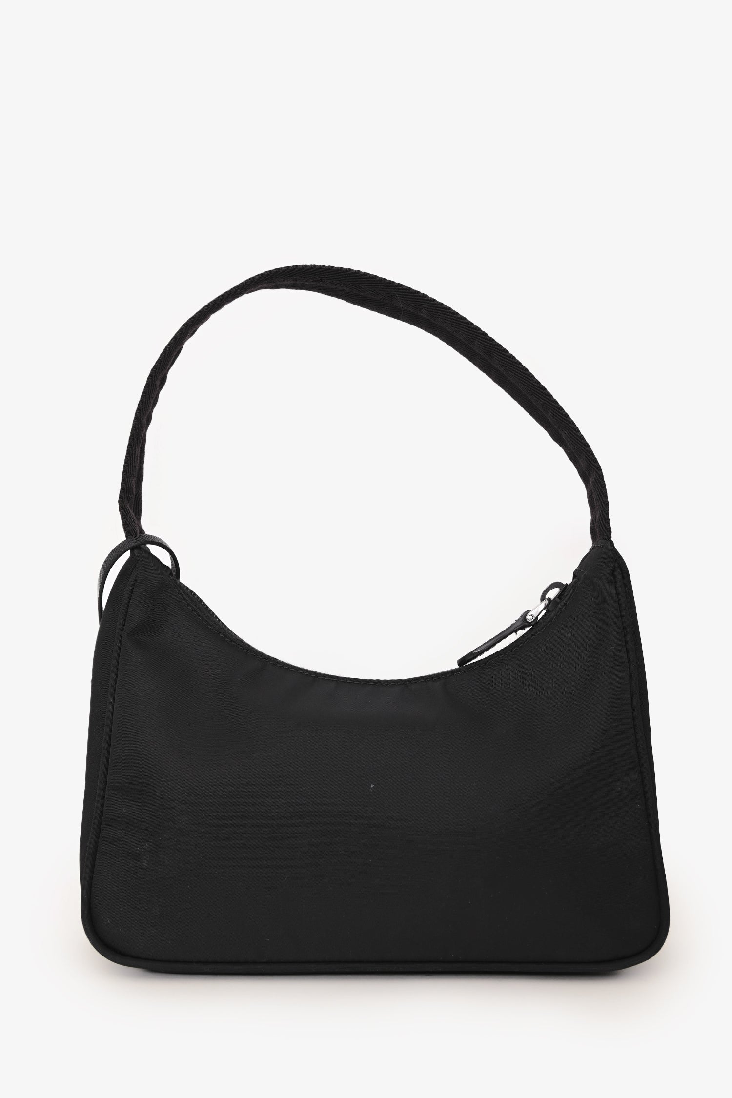 Prada Black Nylon Red Logo Re-Edition 2000 Shoulder Bag